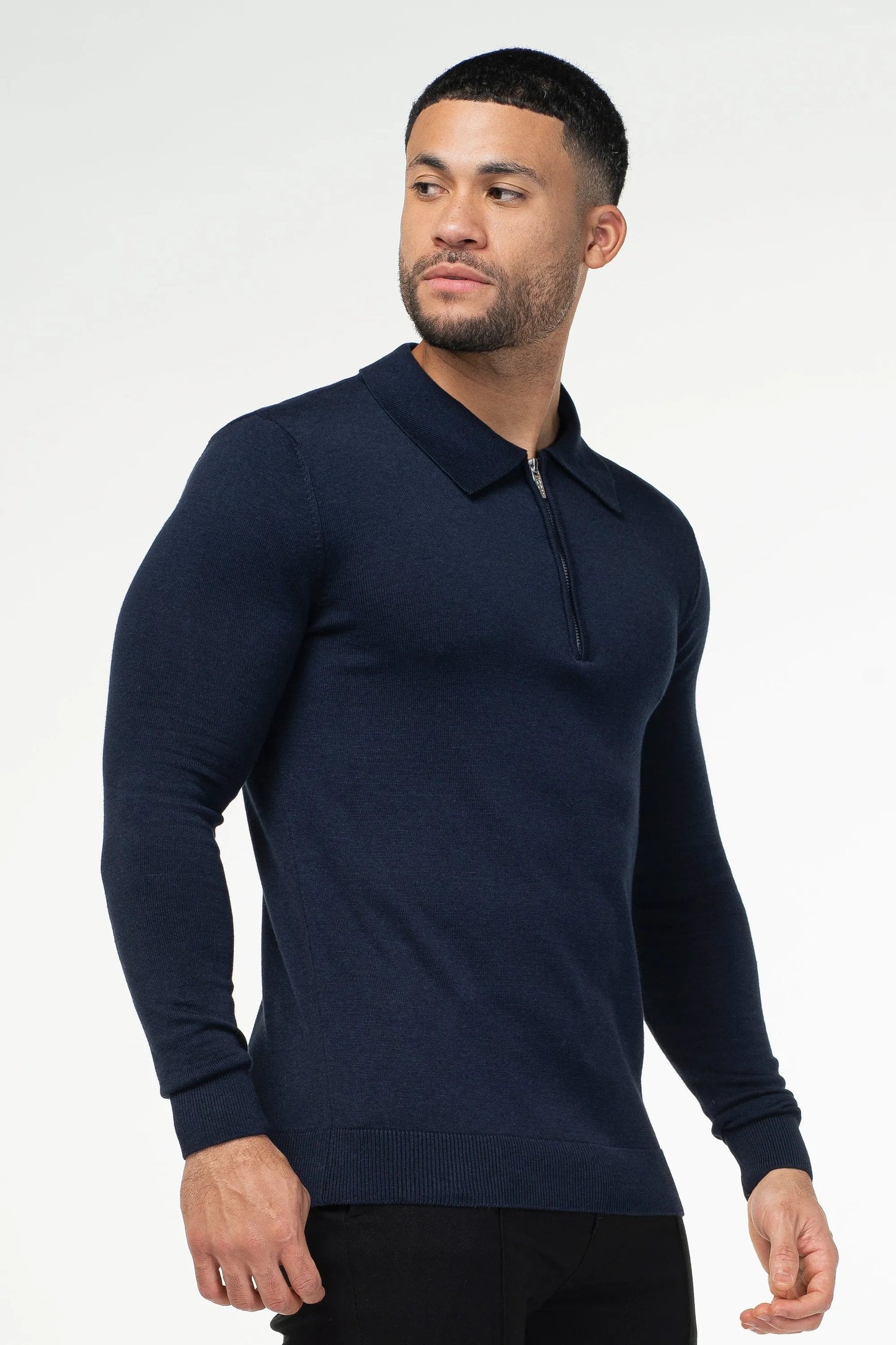 THE VIDA - LONGSLEEVE POLO - BLAUW