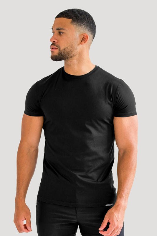 THE MERCERISED T-SHIRT - ZWART