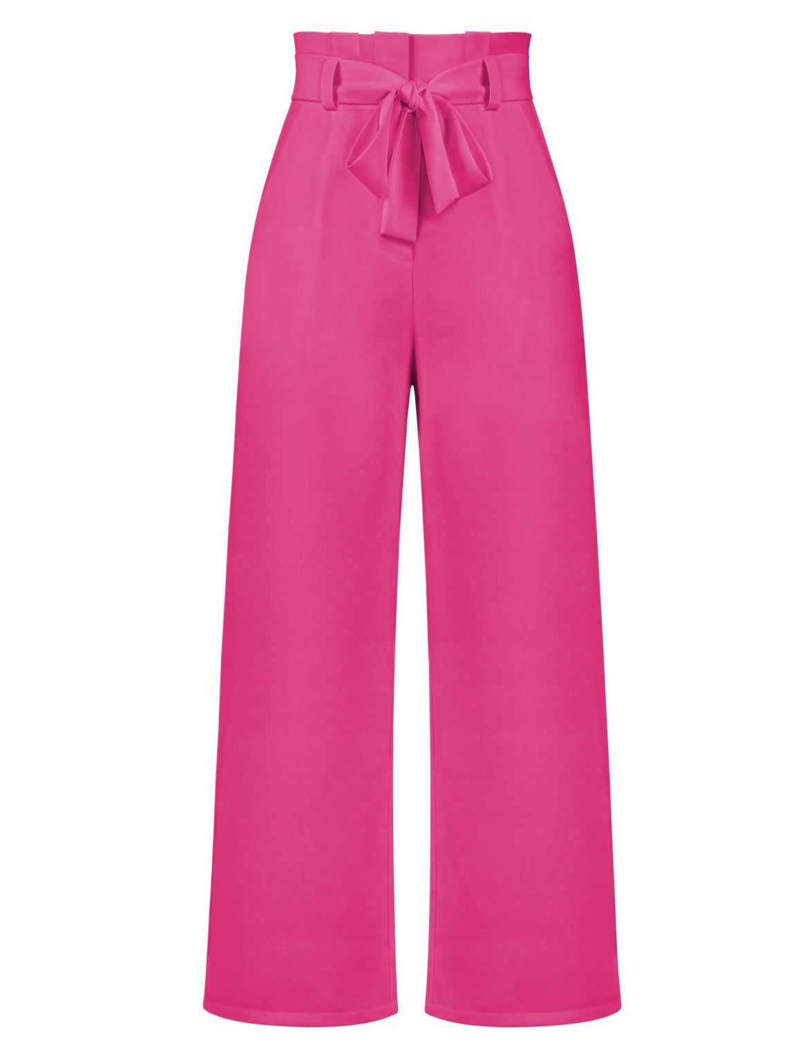 Pleated High Waist Straight Wide Leg Trousers