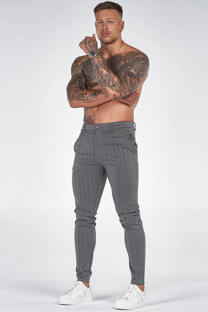 THE CHEVRON TROUSERS - DARK GREY