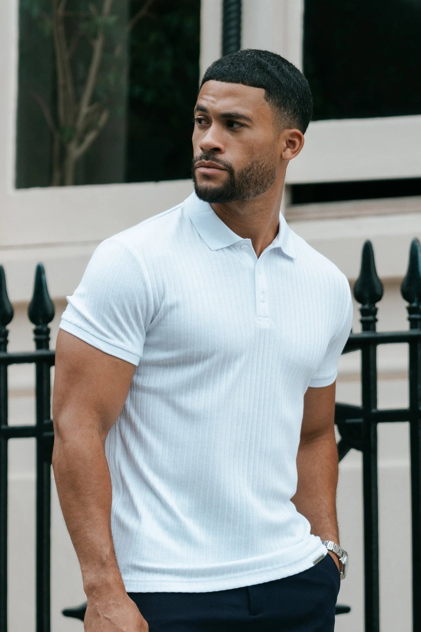 THE RIBBED SHORTSLEEVE POLO