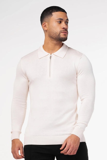 THE VIDA - LONGSLEEVE POLO - BEIGE