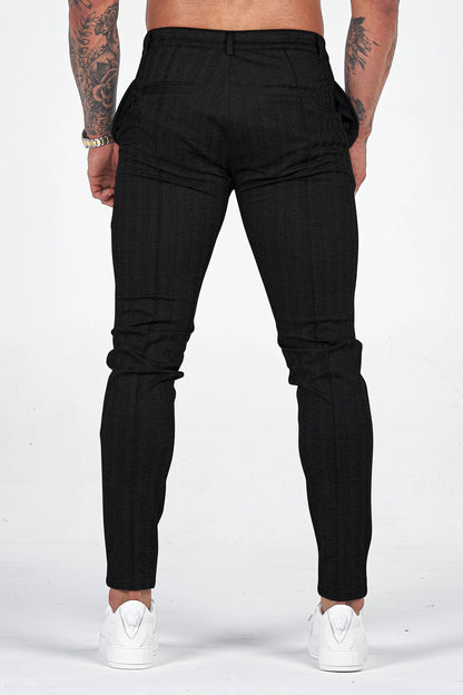 THE CHEVRON TROUSERS - BLACK