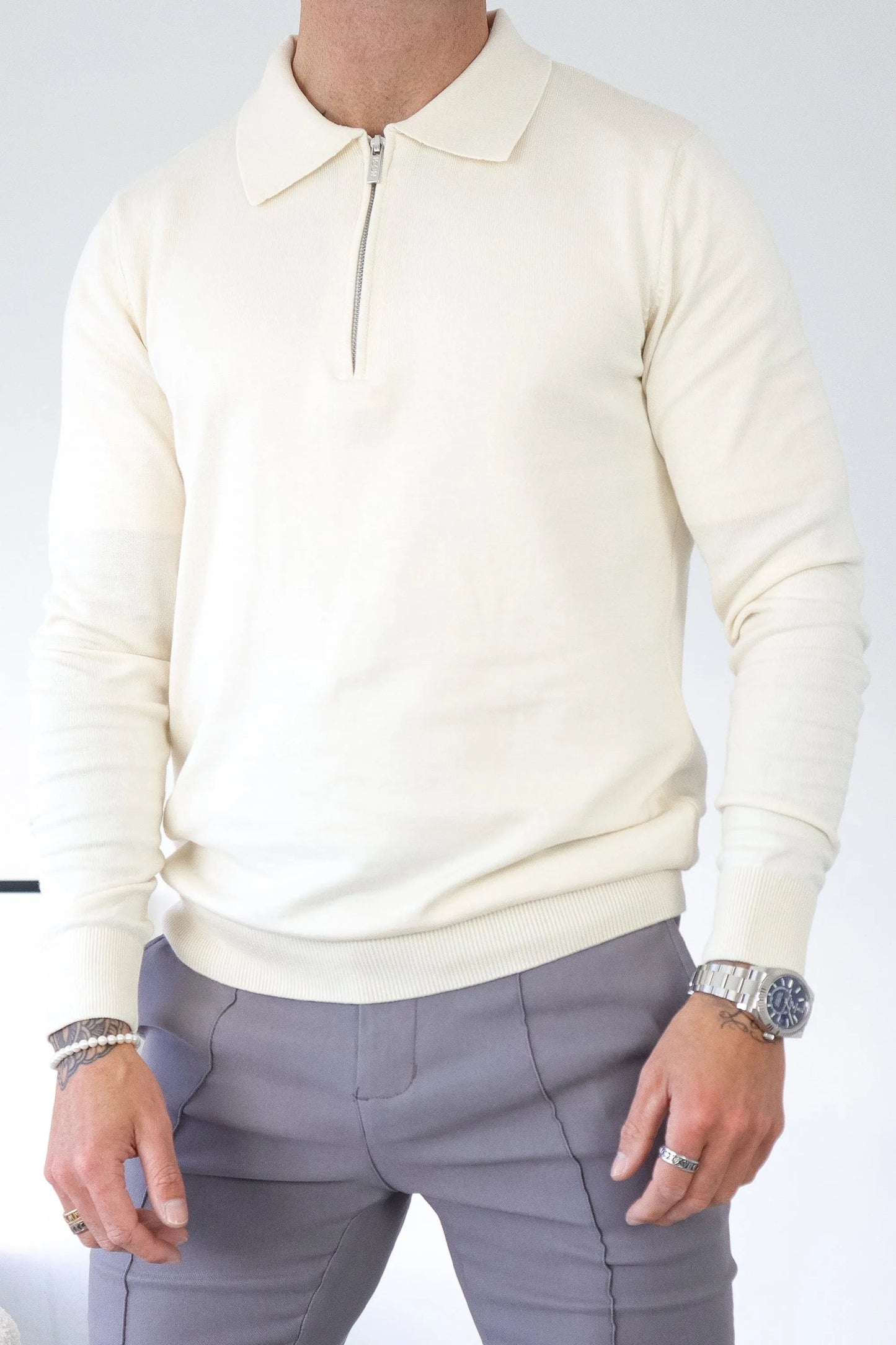 THE VIDA - LONGSLEEVE POLO - BEIGE