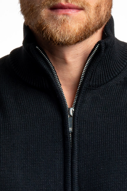 Robin™ | Black Full Zip Sweater