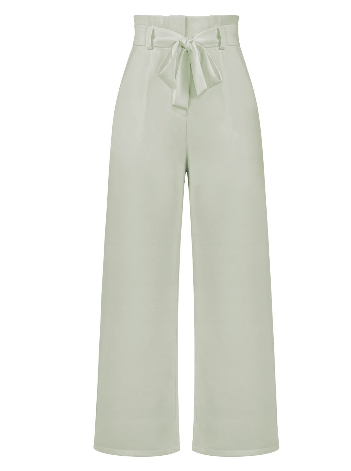 Pleated High Waist Straight Wide Leg Trousers