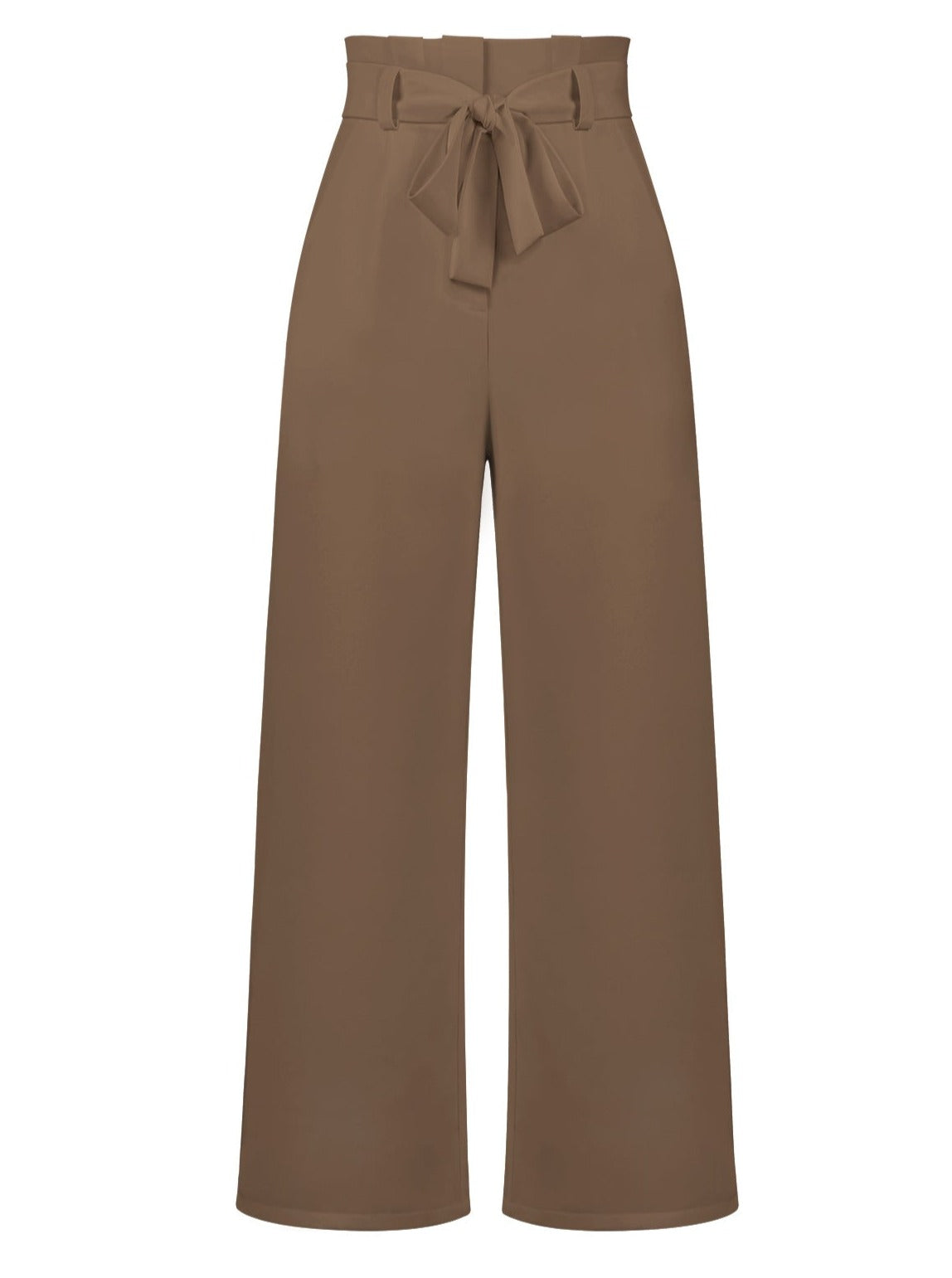 Pleated High Waist Straight Wide Leg Trousers