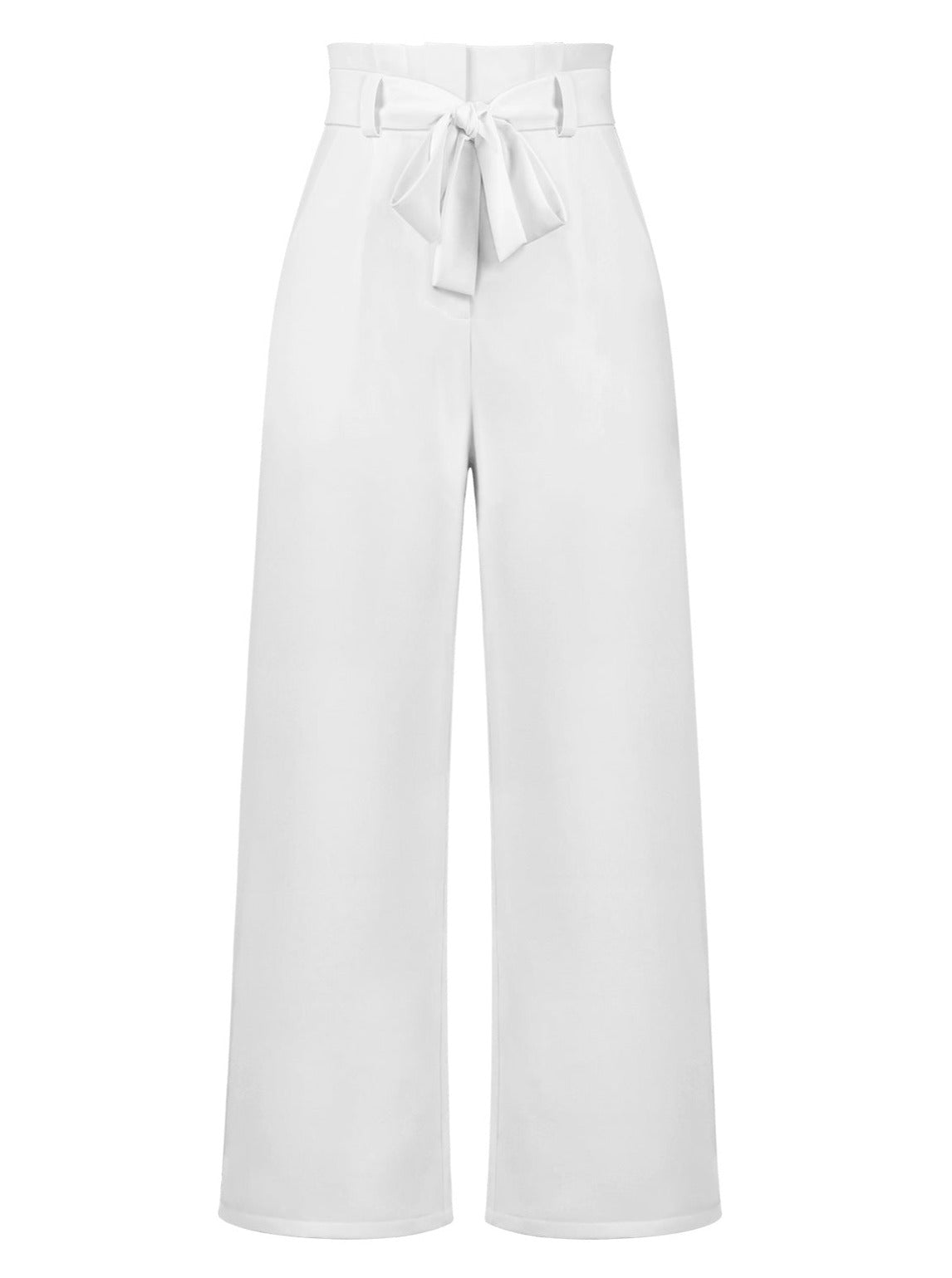 Pleated High Waist Straight Wide Leg Trousers