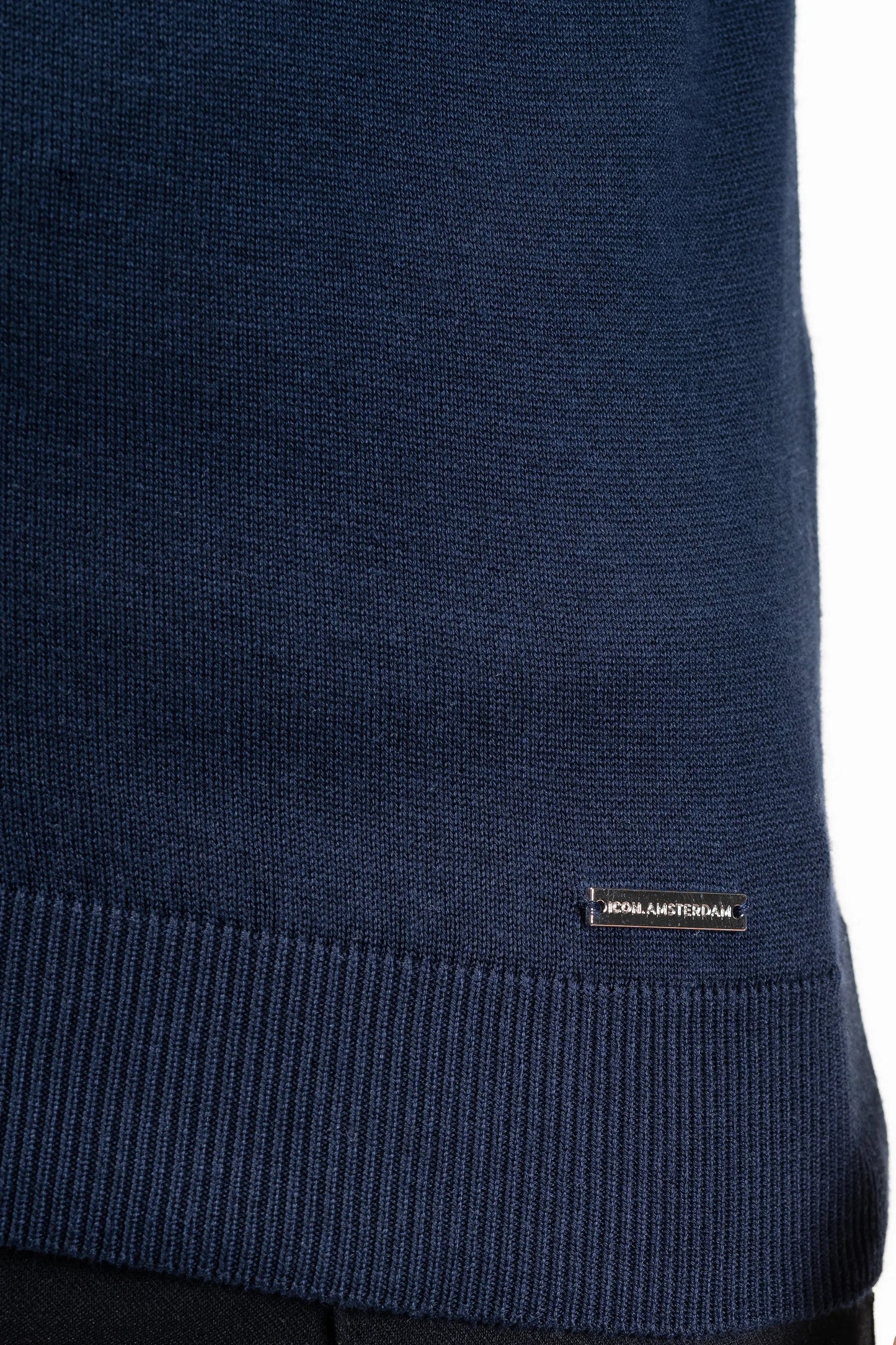 THE SANTONI FULL ZIP SWEATER - BLAUW