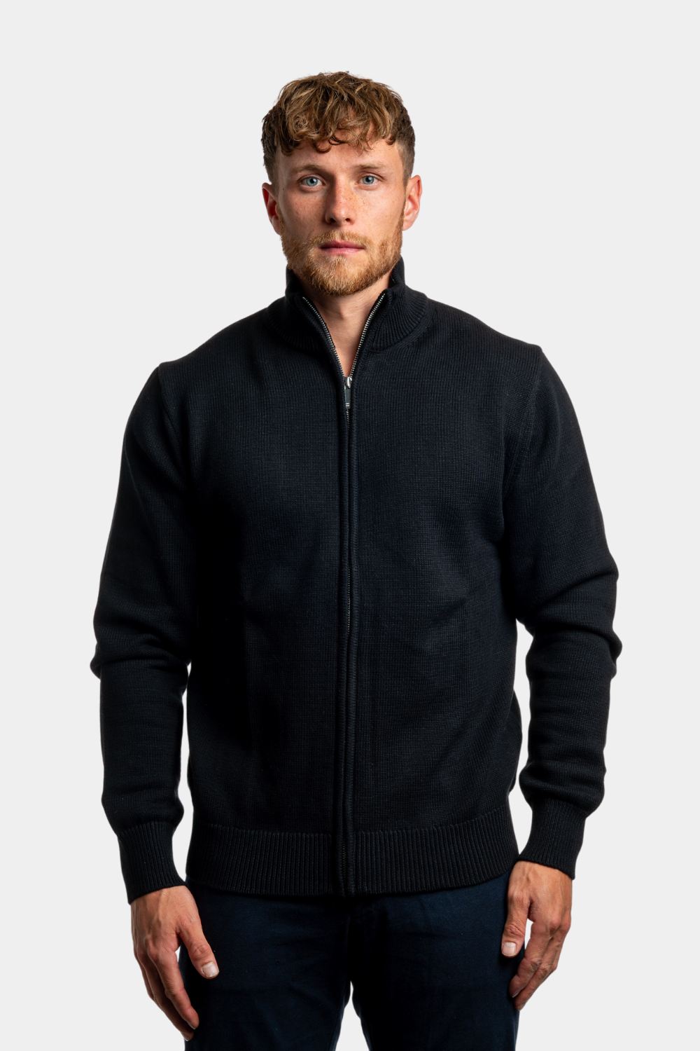 Robin™ | Black Full Zip Sweater