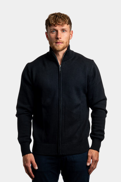 Robin™ | Black Full Zip Sweater