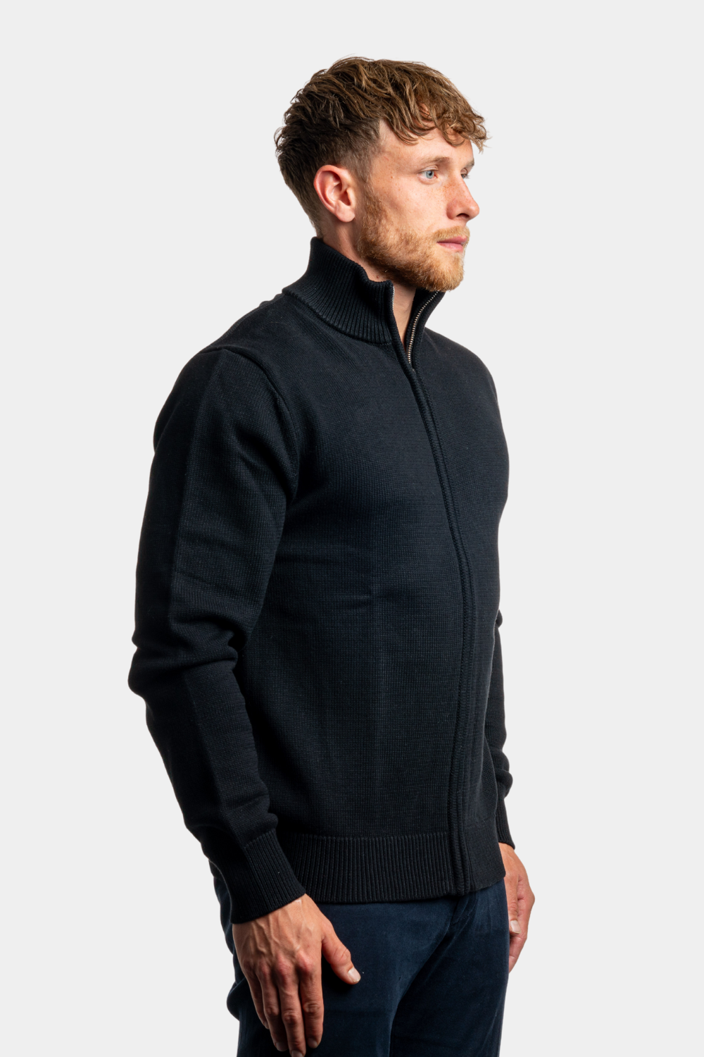 Robin™ | Black Full Zip Sweater