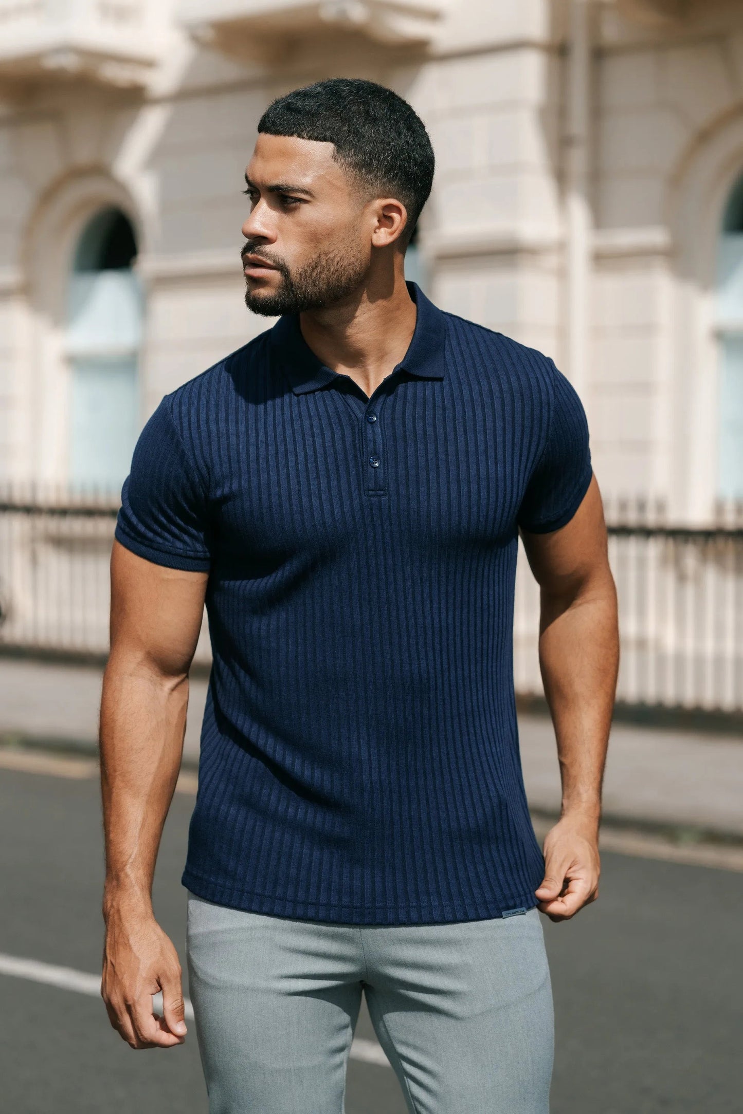 THE RIBBED SHORTSLEEVE POLO