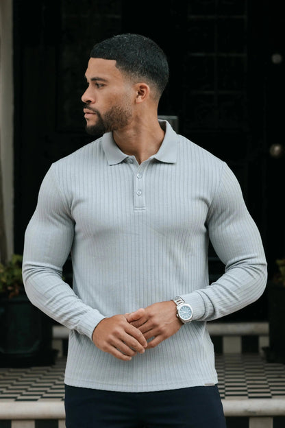 THE RIBBED LONGSLEEVE POLO