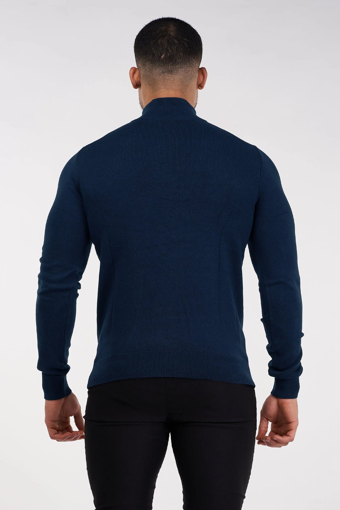 THE SANTONI - HALFZIP SWEATER - BLAUW