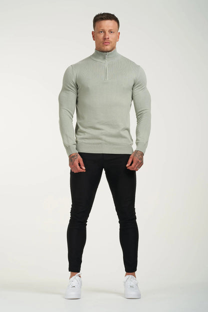 THE SANTONI HALF ZIP - ICEBERG GREEN