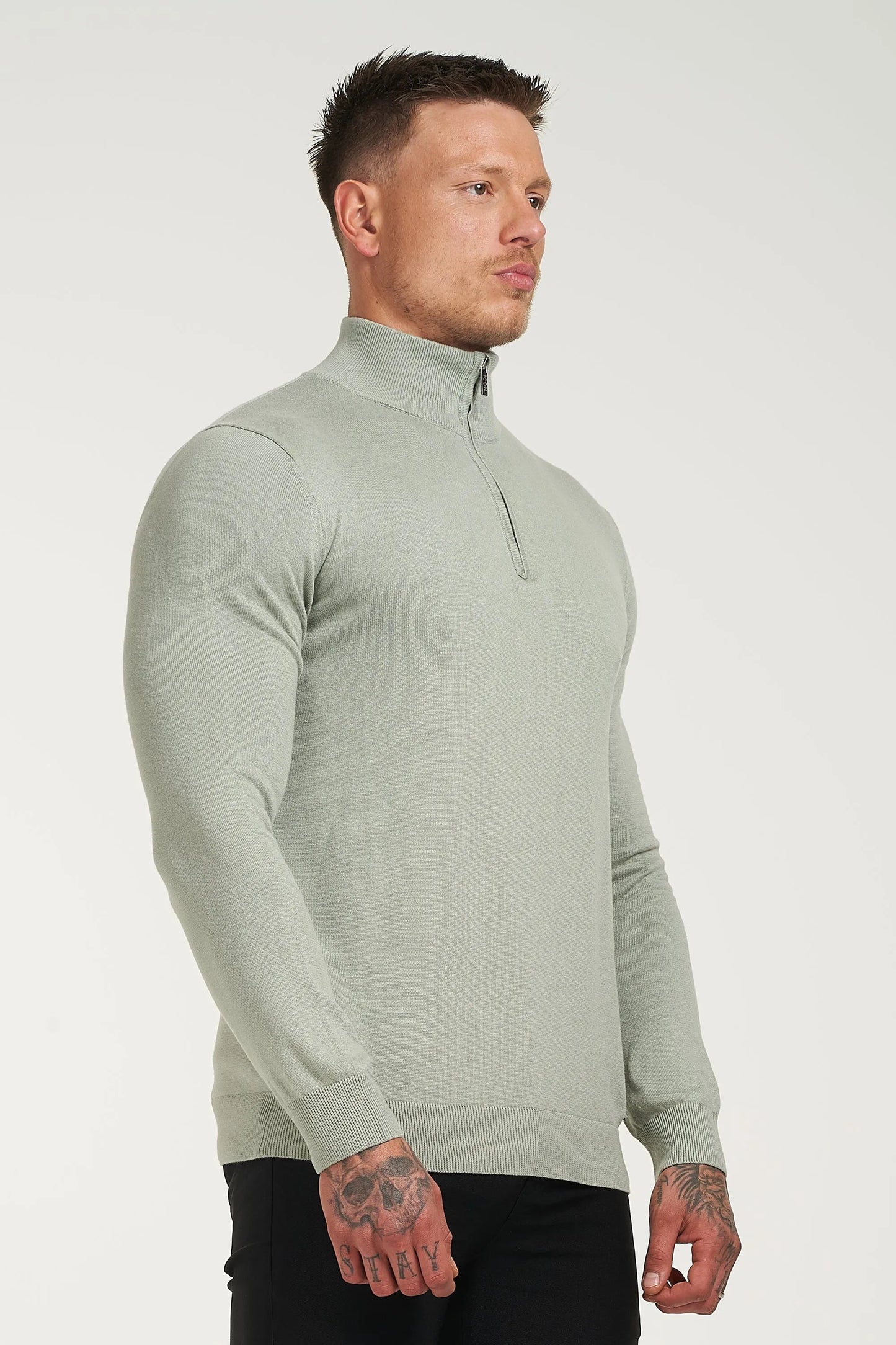 THE SANTONI HALF ZIP - ICEBERG GREEN