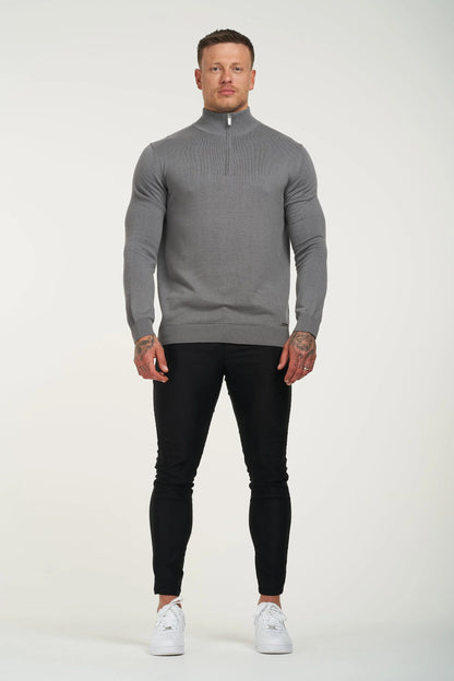 THE SANTONI HALF ZIP - DARK GREY