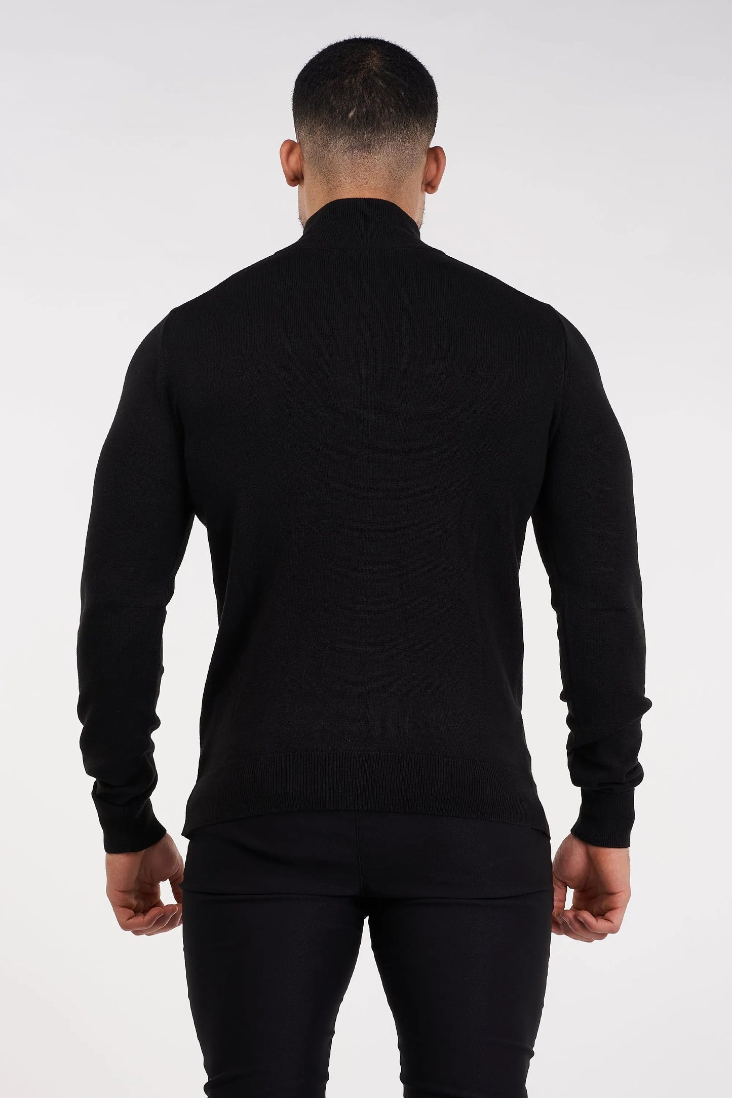 THE SANTONI - HALFZIP SWEATER - ZWART