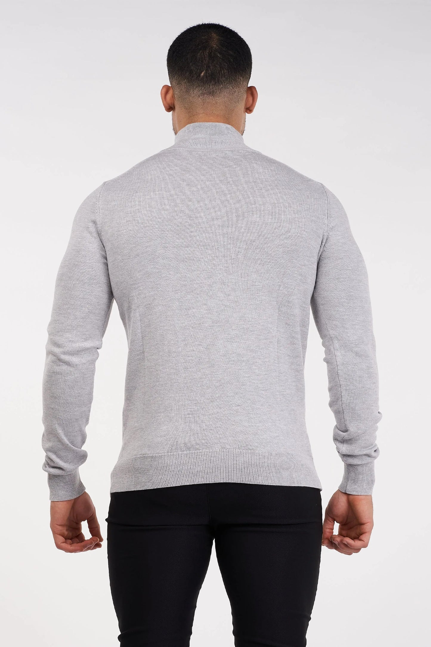 THE SANTONI - HALFZIP SWEATER - GRIJS