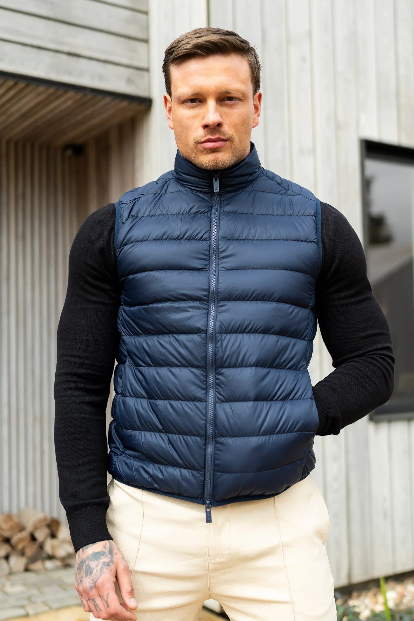 THE VERONA GILET - BLAUW