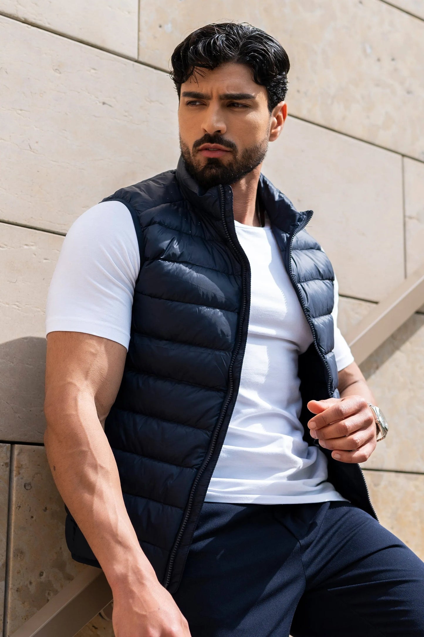 THE VERONA GILET - BLAUW