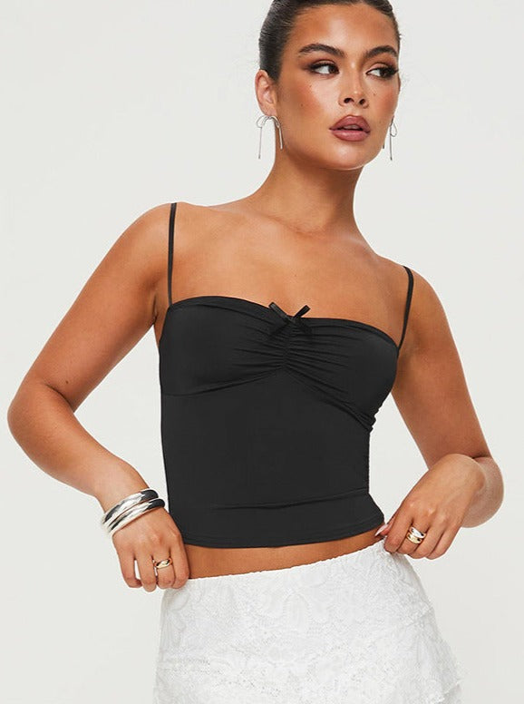 Black Slim Sexy Sleeveless Top