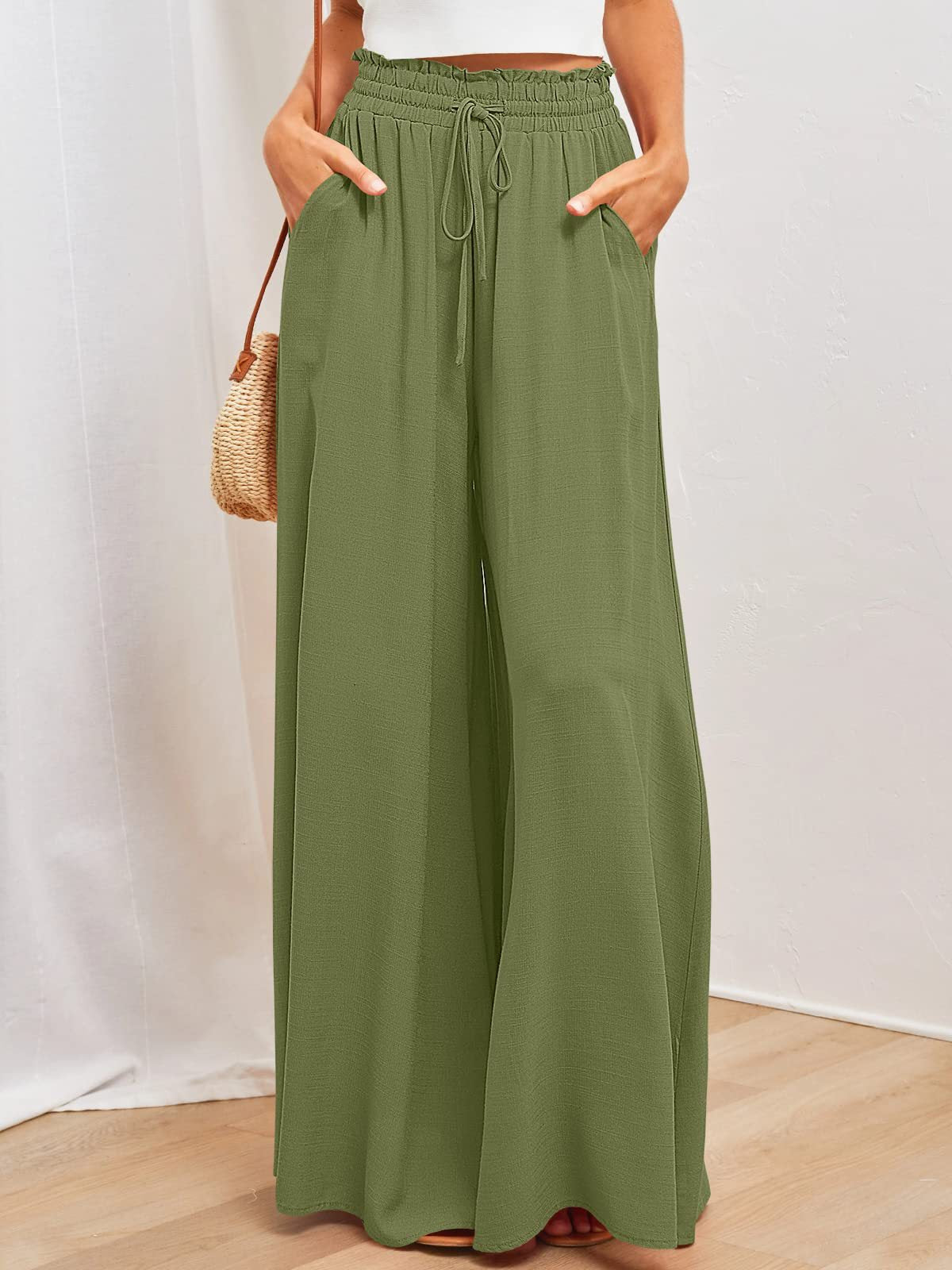 Green Loose Casual Fashion Trousers