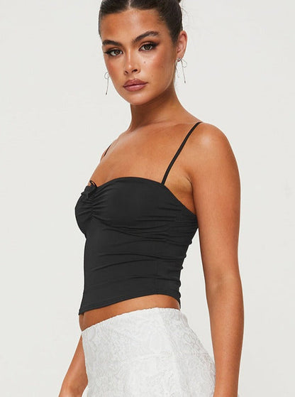 Black Slim Sexy Sleeveless Top