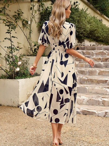 Boho Deep V-Neck Summer Temperament Midi Dress