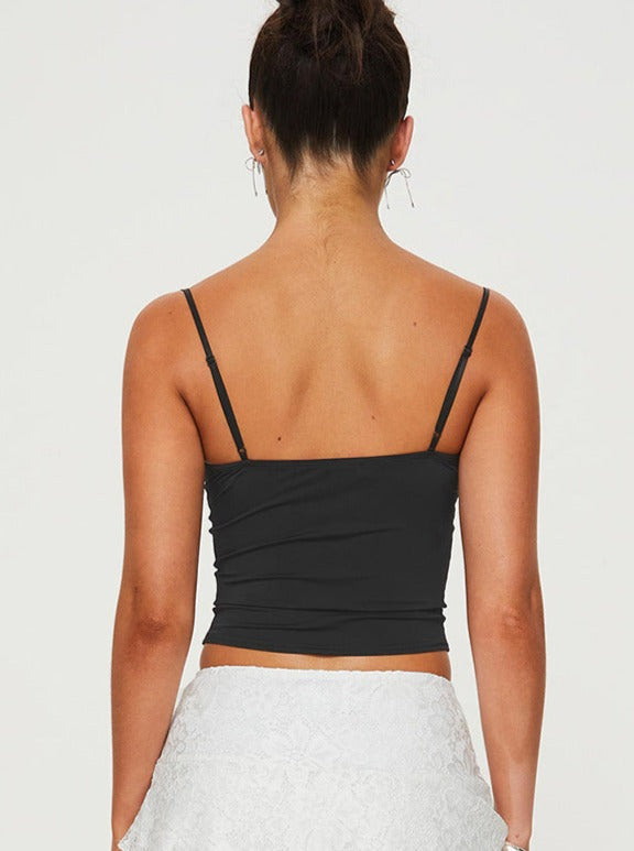 Black Slim Sexy Sleeveless Top