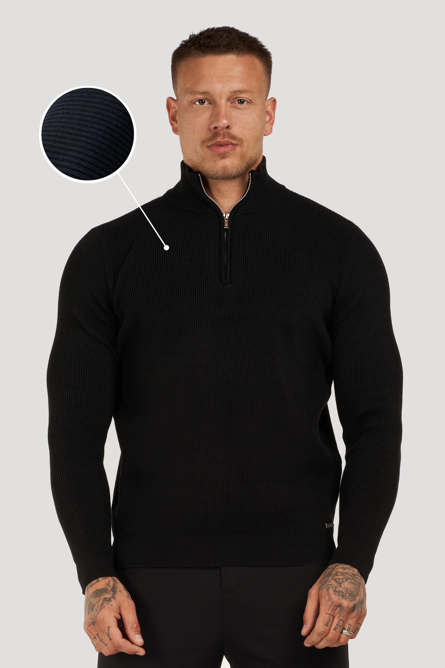 THE RENZO HALF ZIP SWEATER