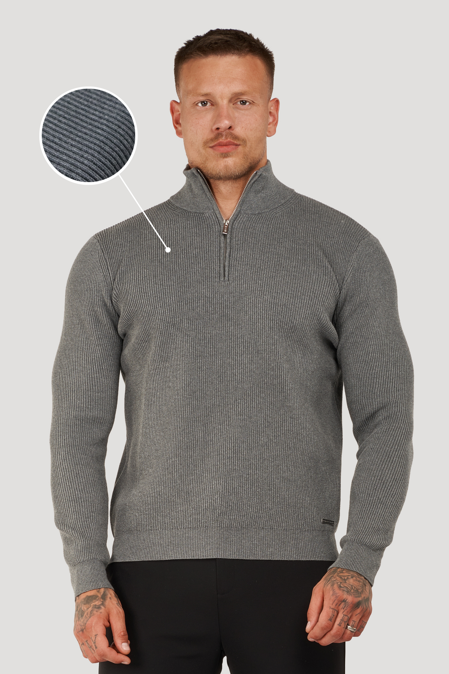 THE RENZO HALF ZIP SWEATER