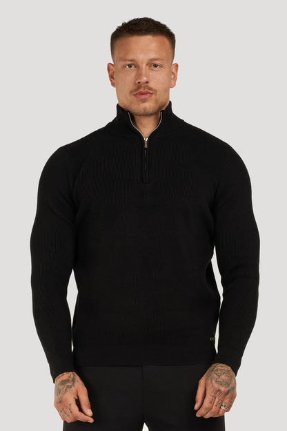 THE RENZO HALF ZIP SWEATER