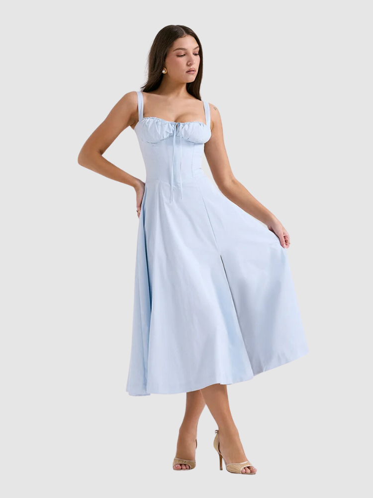 Bust-Up Casual Side Slit Sundress