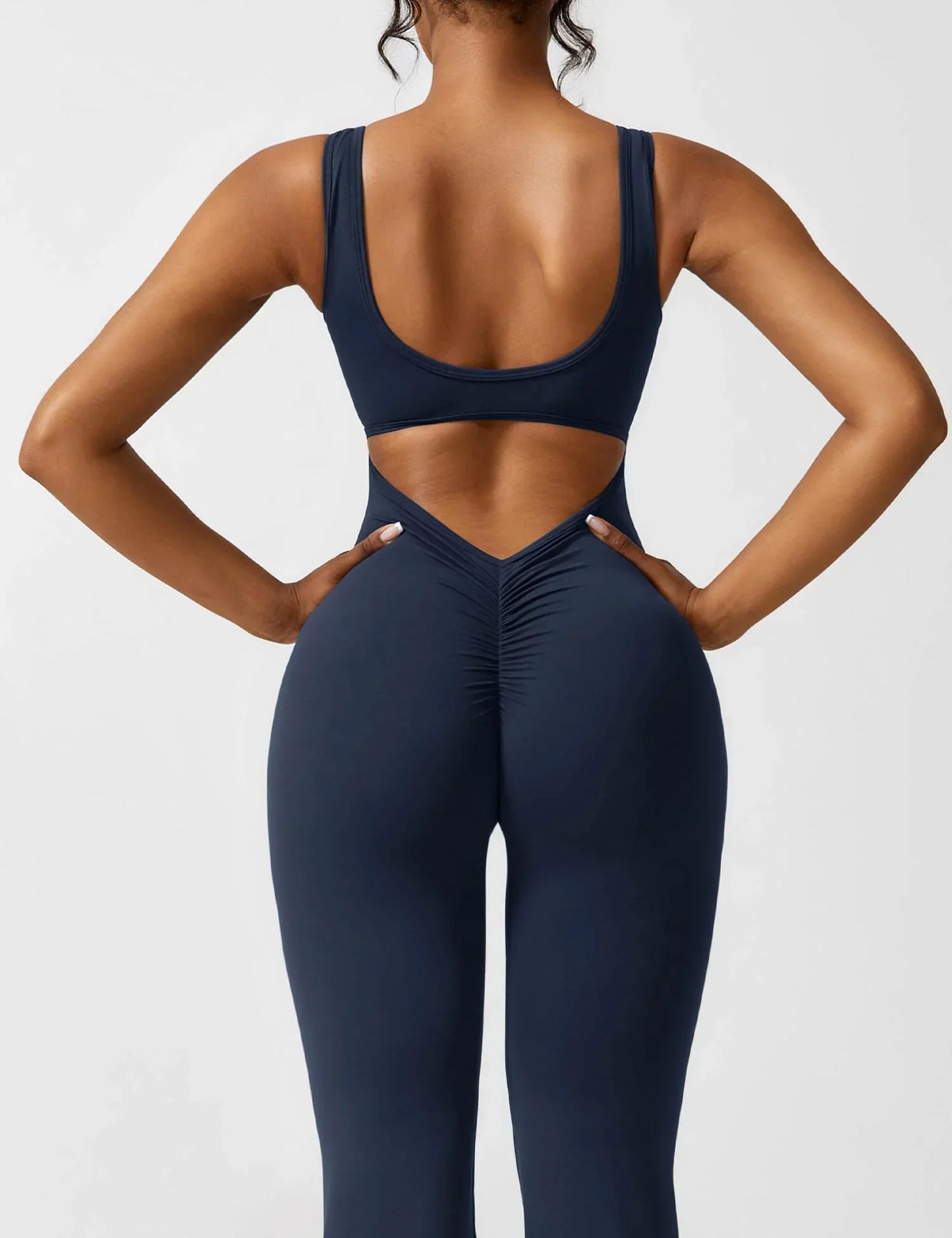 V-Back Flared Jumpsuit