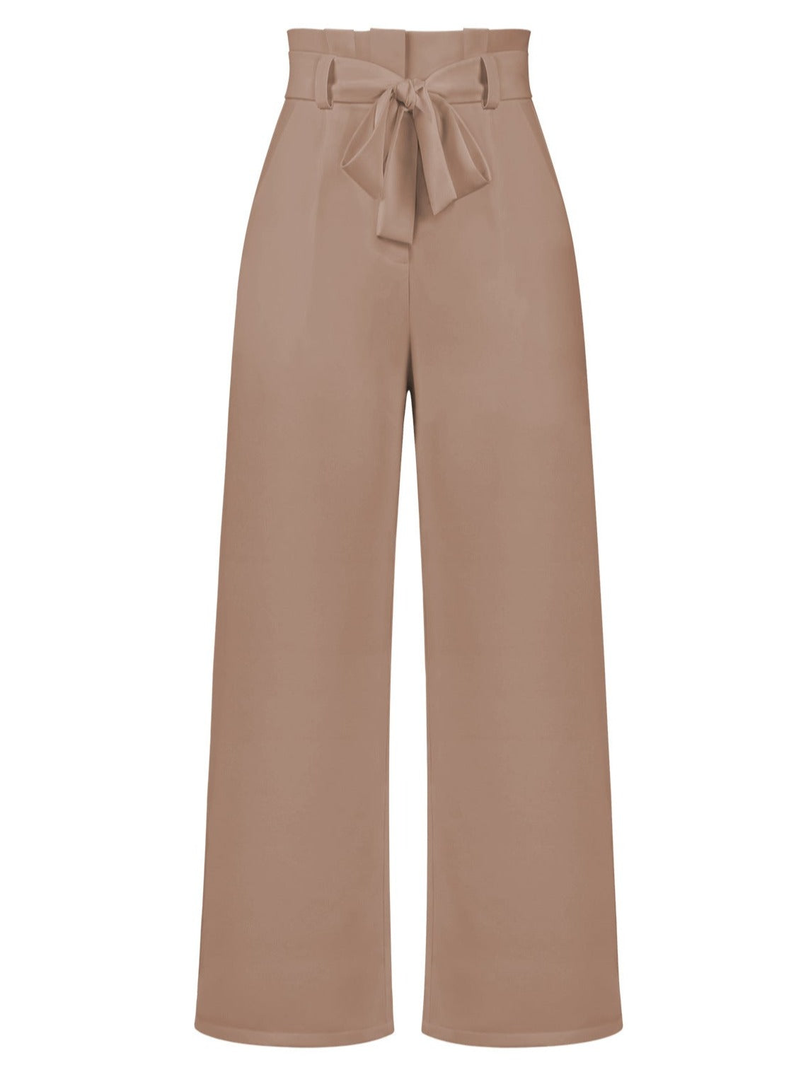 Pleated High Waist Straight Wide Leg Trousers