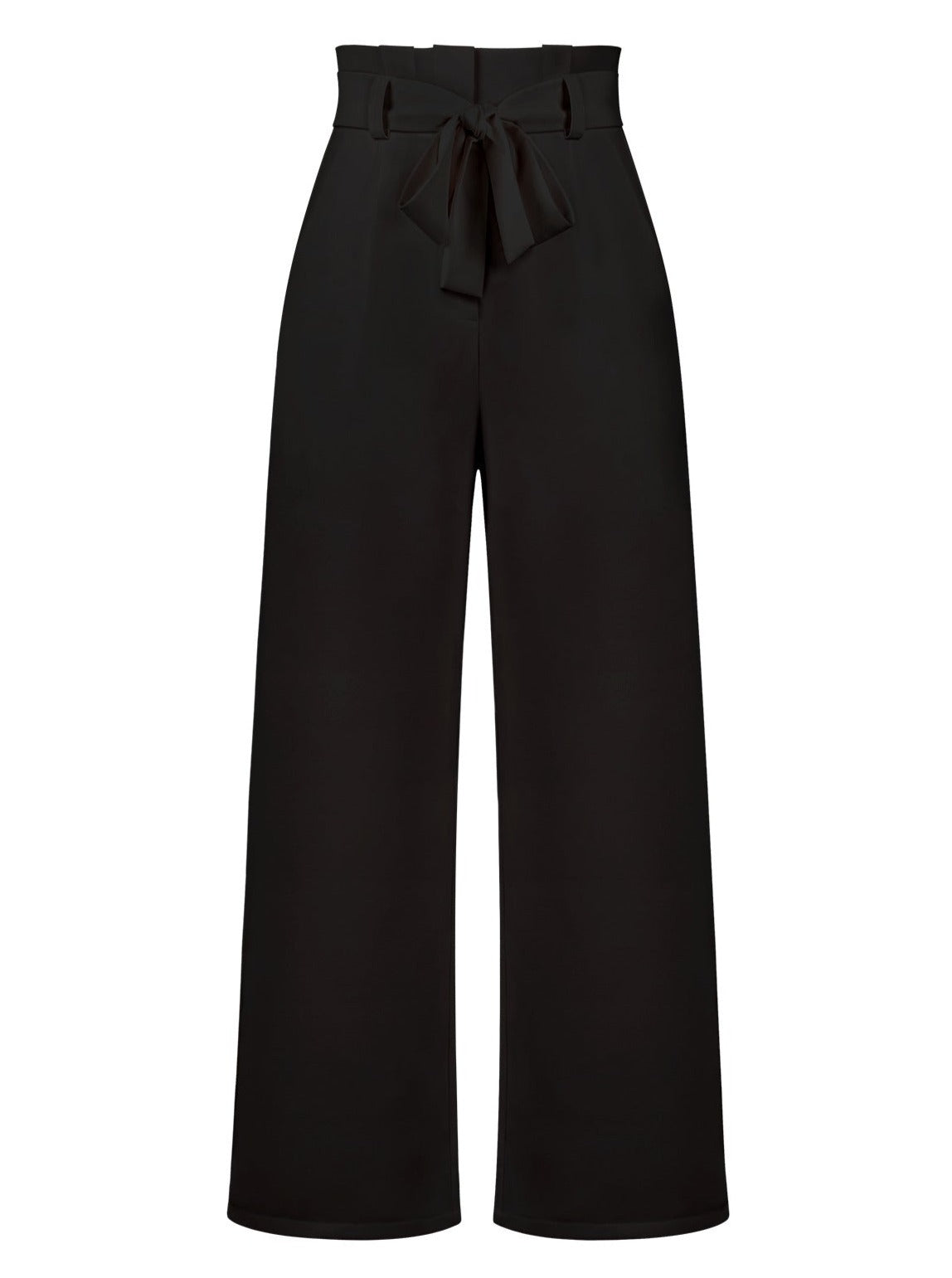 Pleated High Waist Straight Wide Leg Trousers