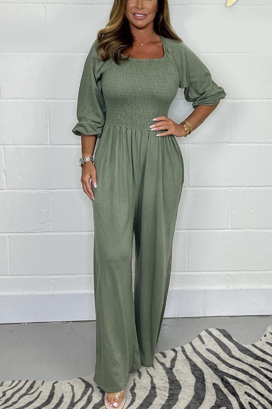 Marie Casual jumpsuit in effen kleur